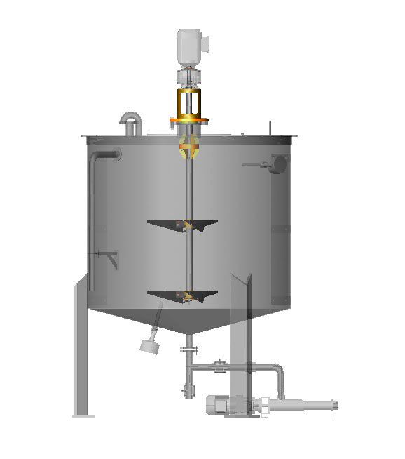 Tanque misturador com agitador